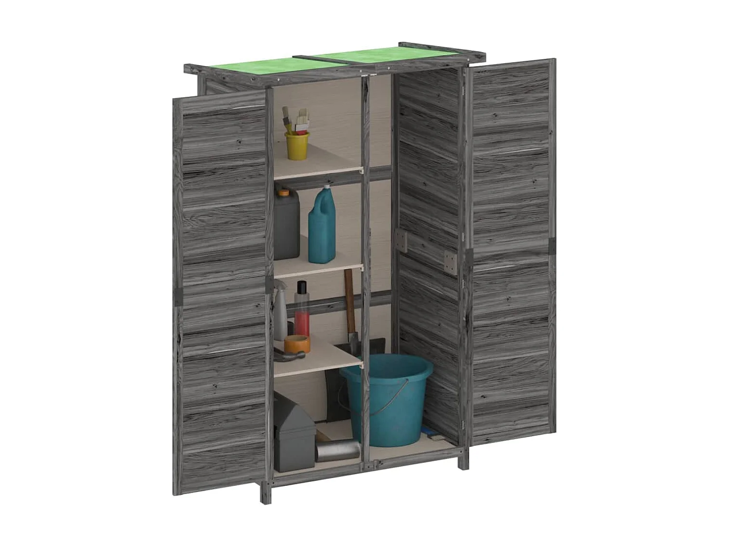 Abri à outils de jardin gris 83x57x140 cm bois massif pin