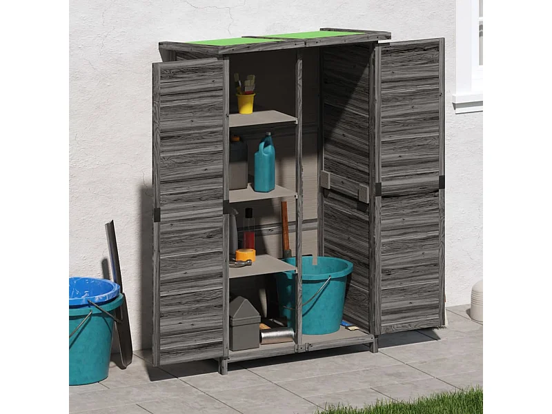 Abri à outils de jardin gris 83x57x140 cm bois massif pin