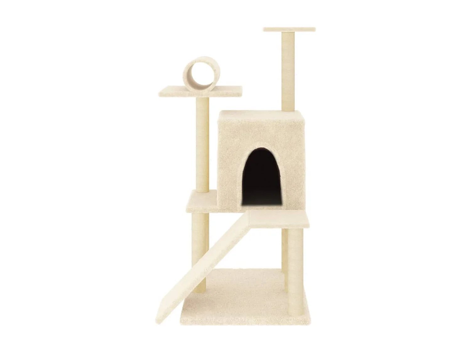 Árvore para gatos com arranhadores de sisal creme 110,5 cm