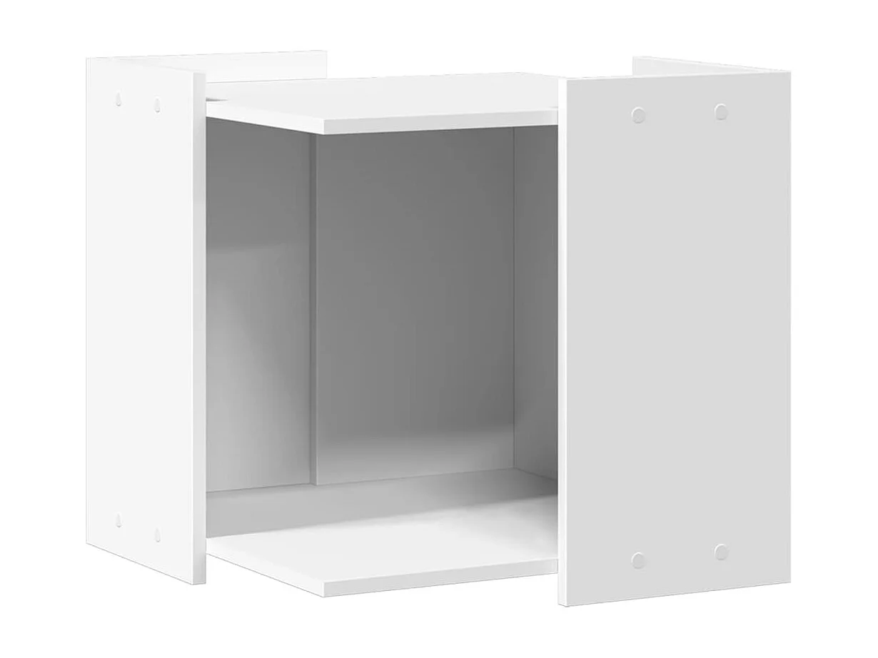 Mobiletto per lettiera per gatti in legno ingegnerizzato bianco