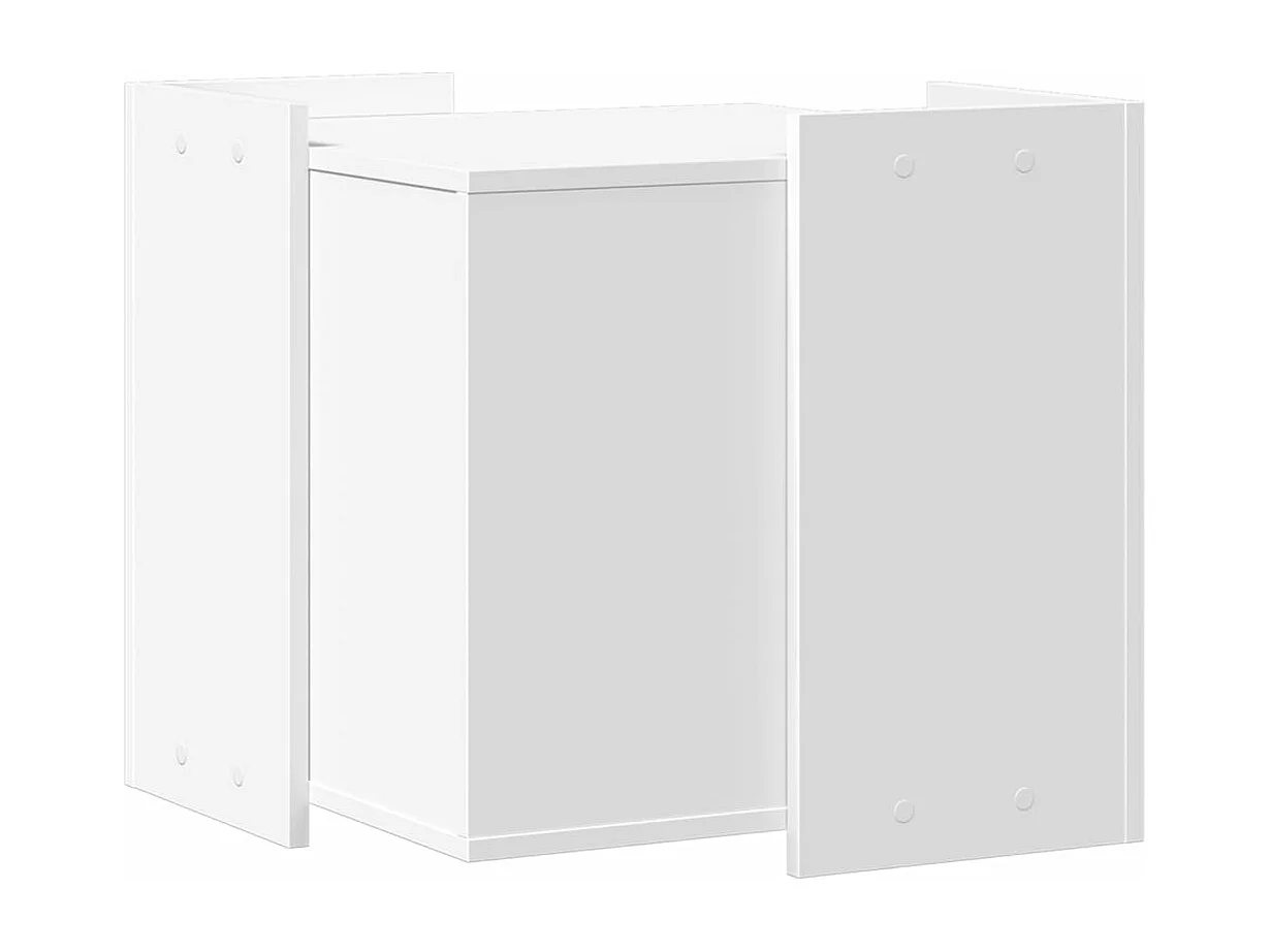 Mobiletto per lettiera per gatti in legno ingegnerizzato bianco