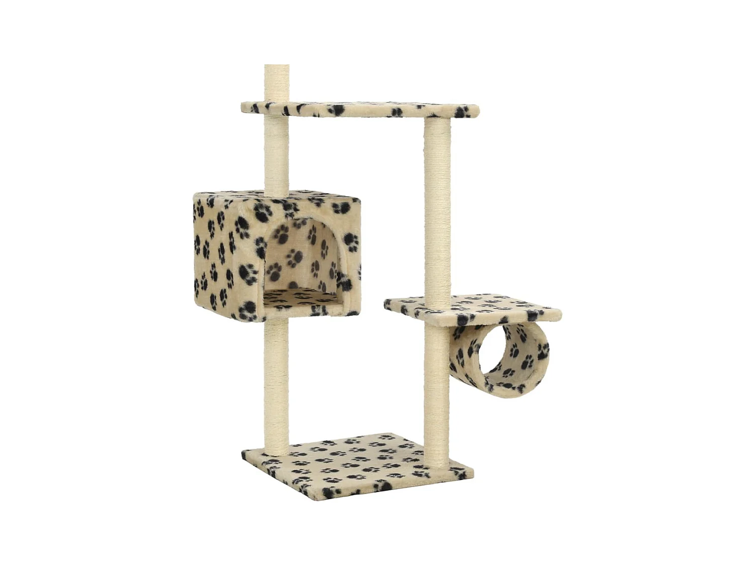 Arbre à chat avec griffoirs en sisal 260 cm Beige Motif pattes