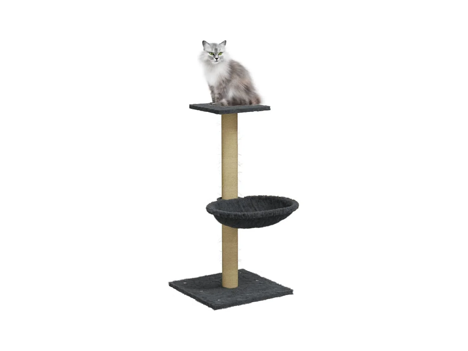 Arbre à chat avec griffoir en sisal Gris foncé 74 cm