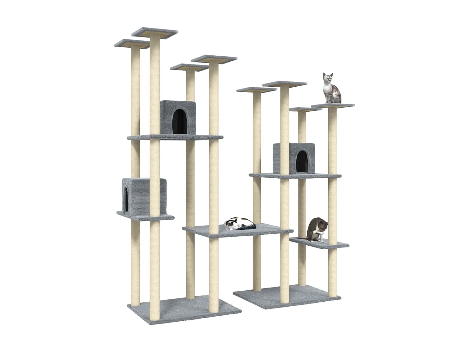 Arbre à chat avec griffoirs en sisal Gris clair 174 cm