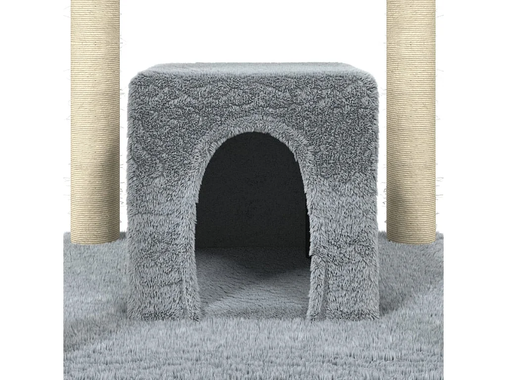 Arbre à chat avec griffoirs en sisal Gris clair 174 cm