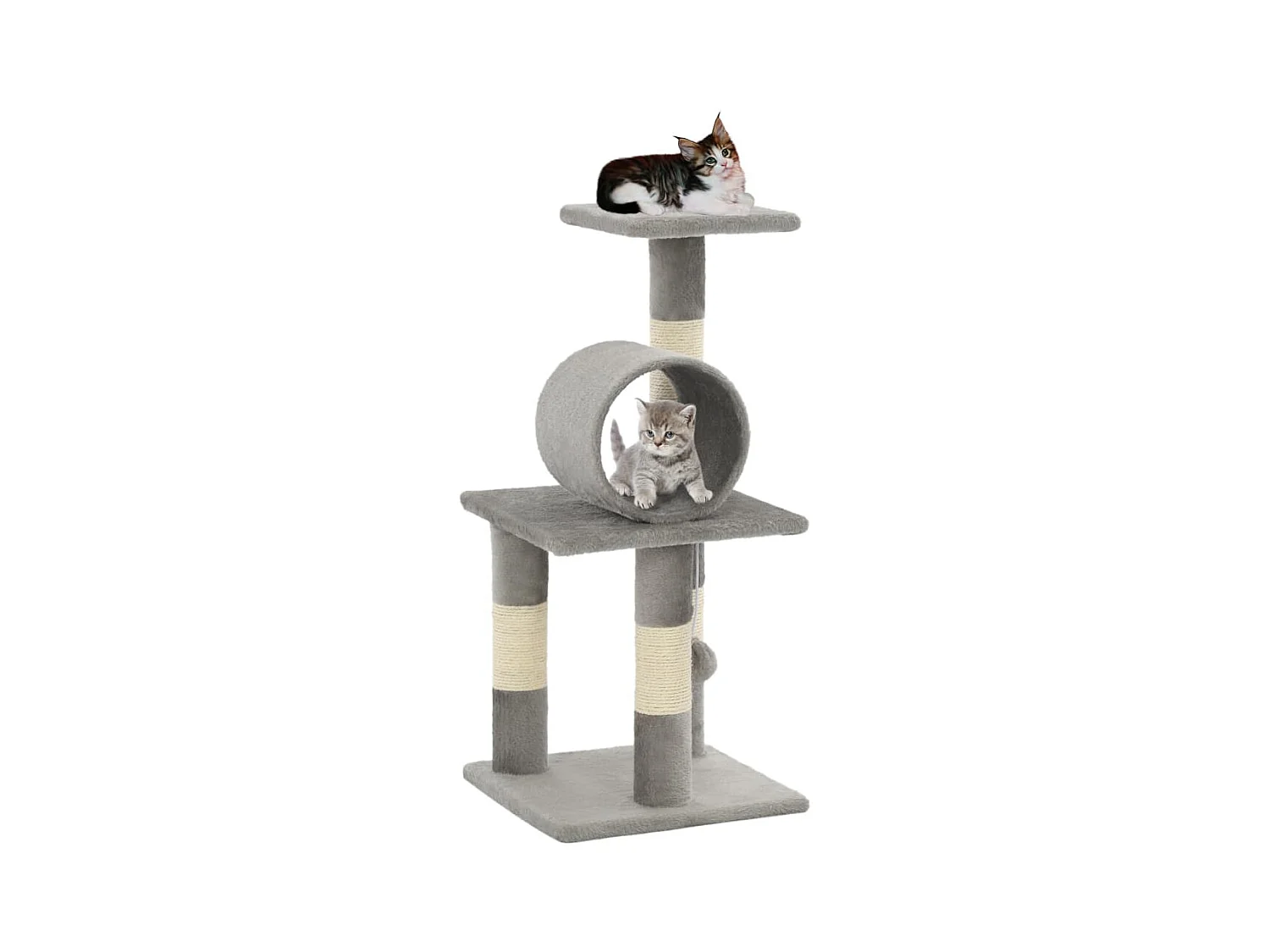Arbre à chat avec griffoirs en sisal 65 cm Gris
