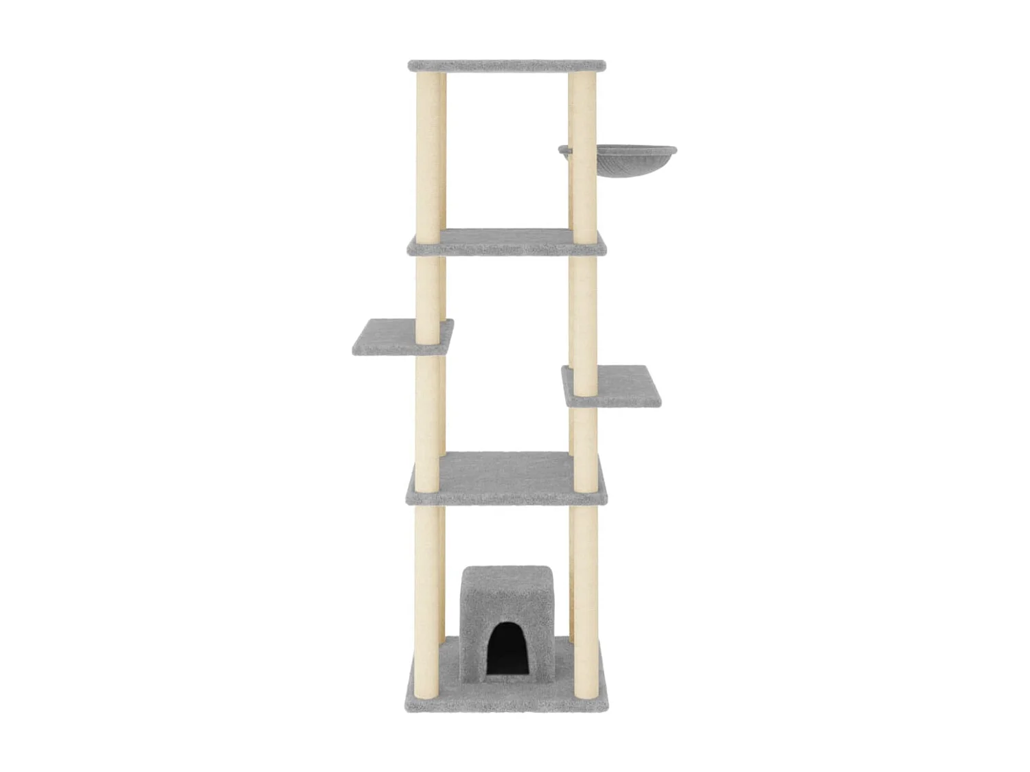 Árvore para gatos com arranhadores de sisal Cinza claro 154 cm