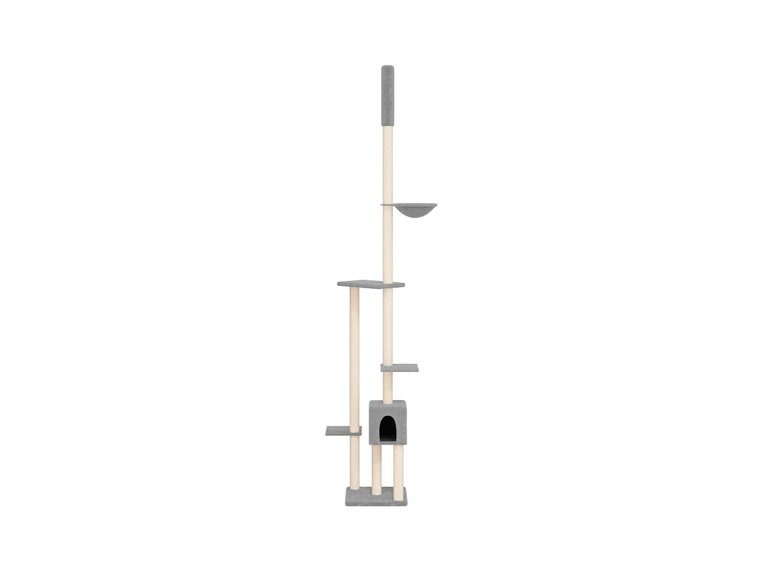 Arbre à chat du sol au plafond Gris clair 258,5-284,5 cm
