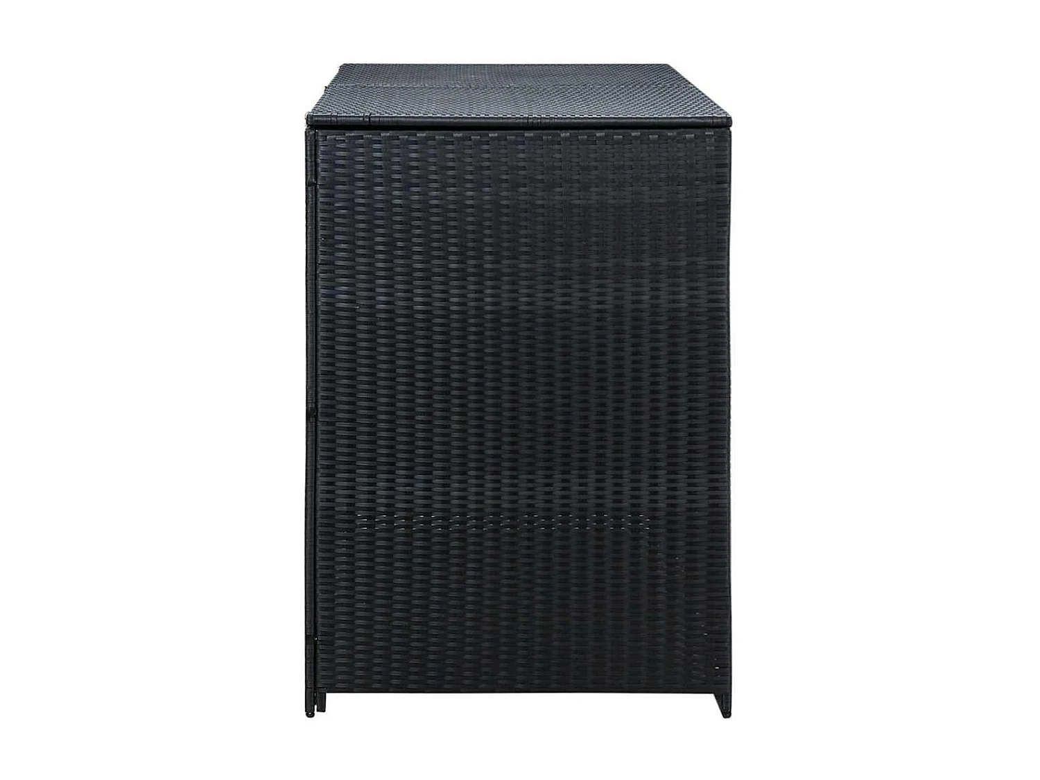 Refugio doble para basura de resina tejida en color negro 148x80x111 cm