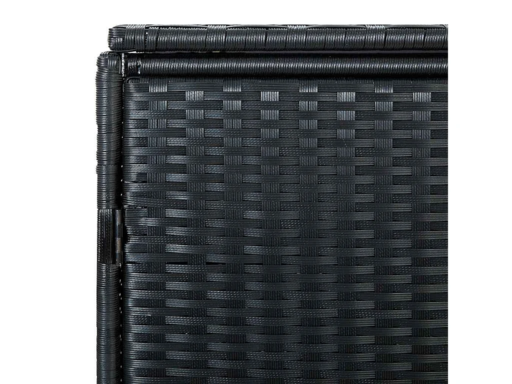 Abris pour poubelle double Résine tressée Noir 148x80x111 cm