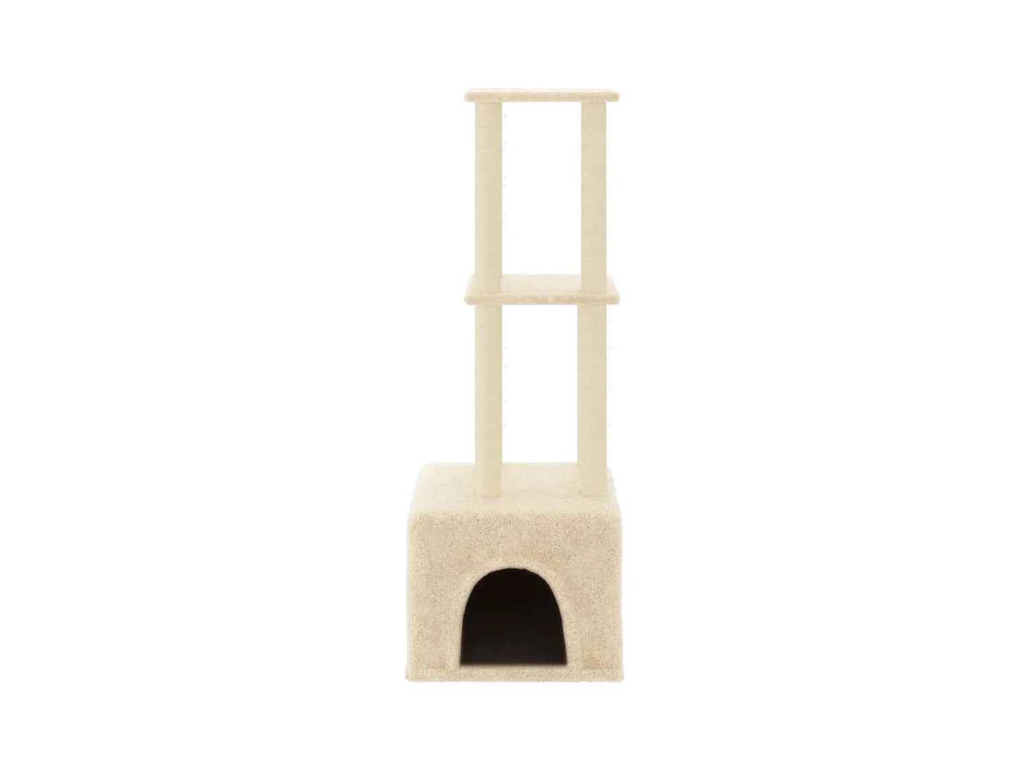 Katzenbaum mit Sisalkratzbäumen Creme 133,5 cm