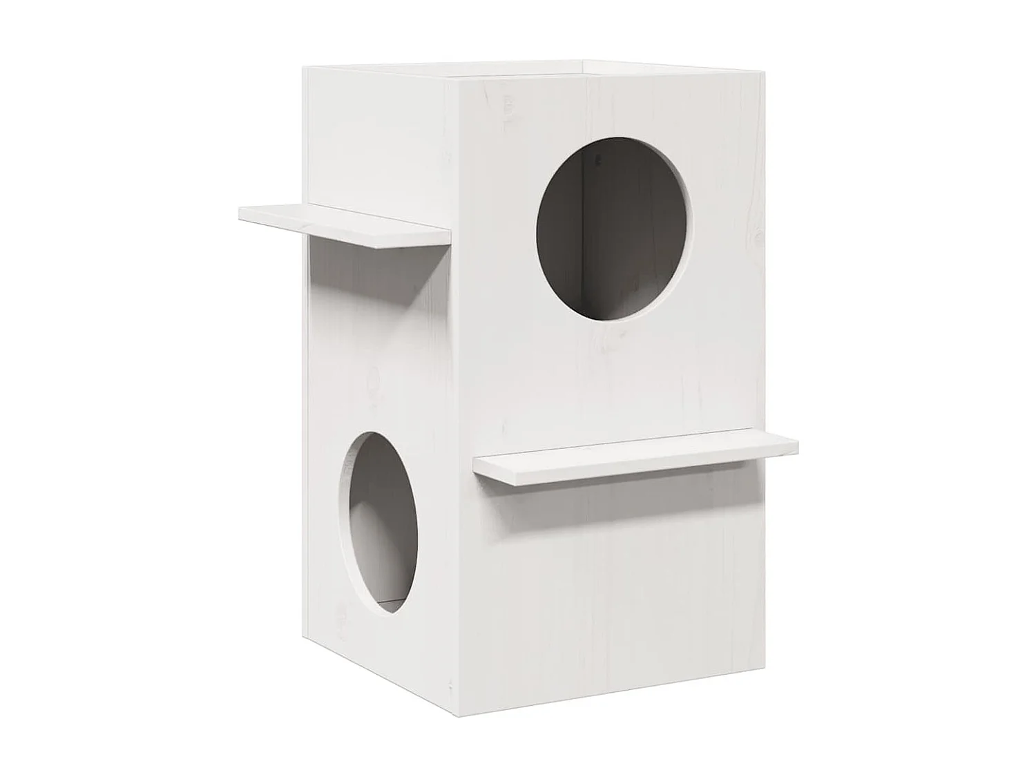 Maison pour chat blanc 43x43x60 cm bois de pin massif