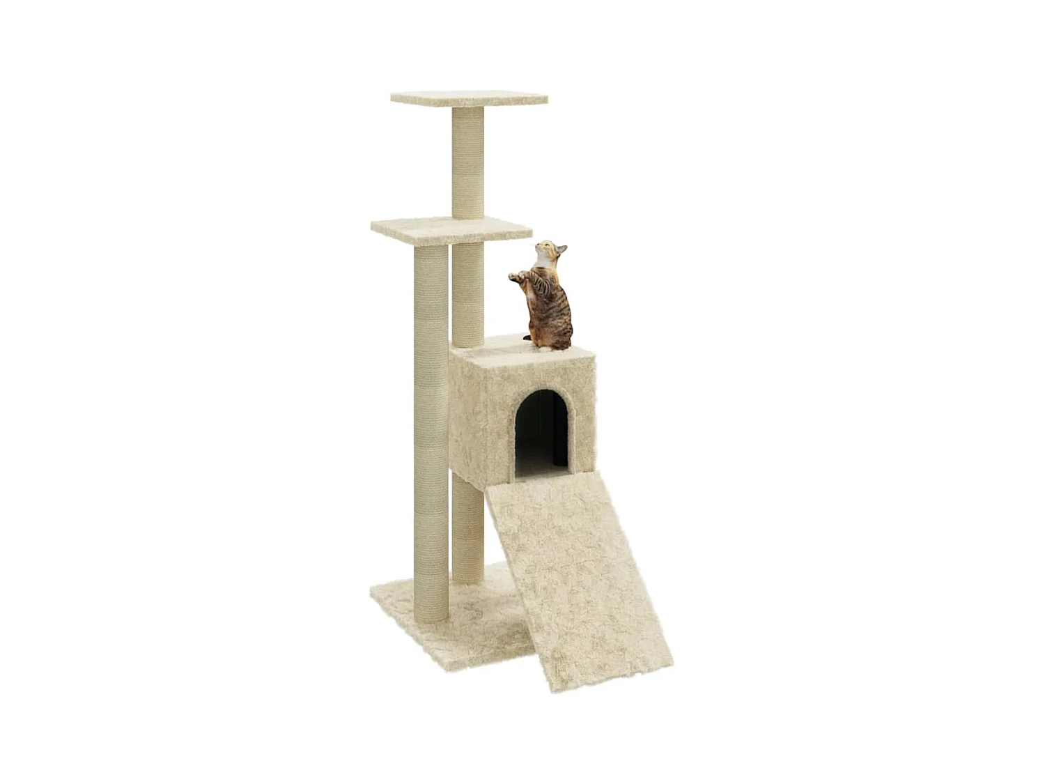 Arbre à chat avec griffoirs en sisal Crème 92 cm