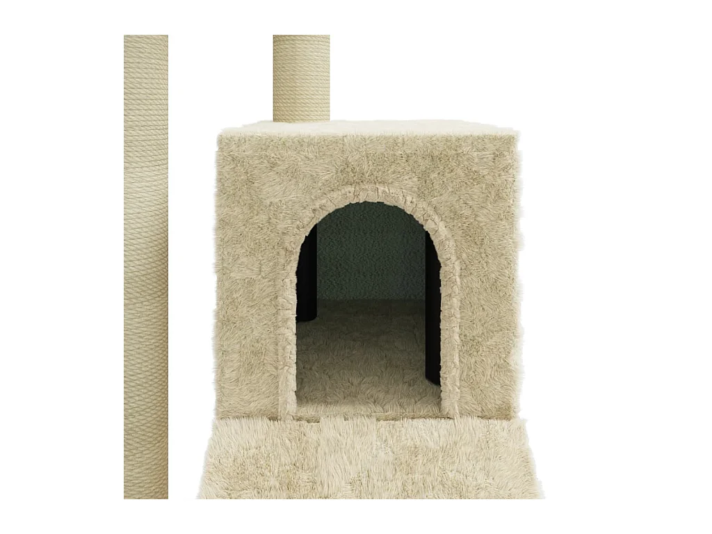 Arbre à chat avec griffoirs en sisal Crème 92 cm