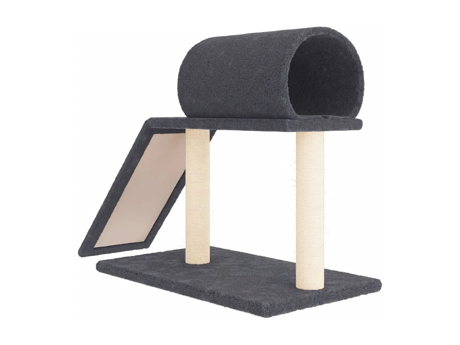 Kratzbaum mit Tunnel und Leiter dunkelgrau 55,5 cm