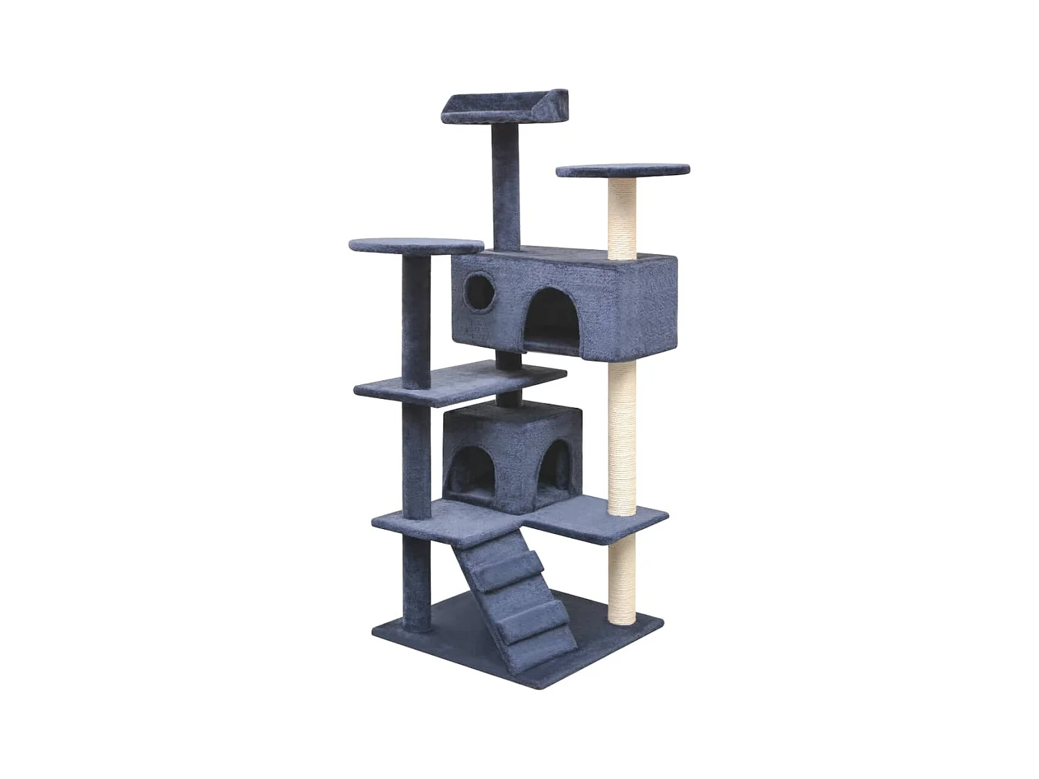 Arbre à chat avec griffoirs en sisal 125 cm Bleu foncé
