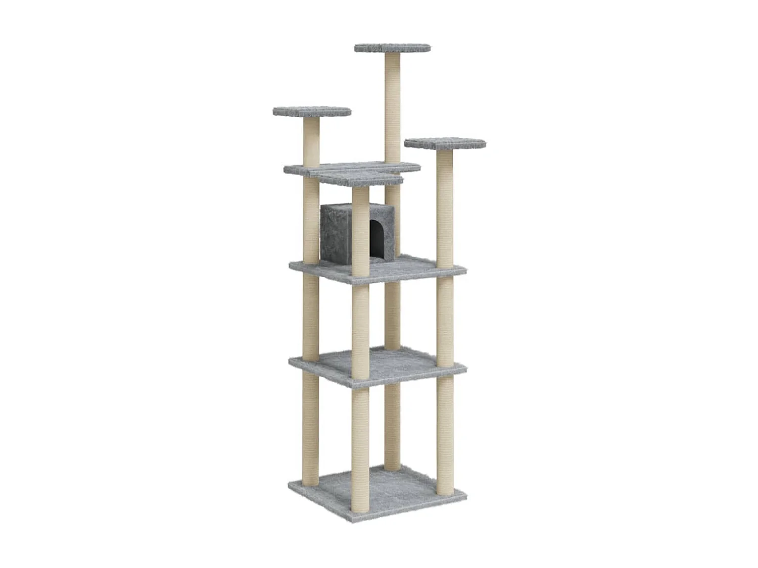 Arbre à chat avec griffoirs en sisal Gris clair 171 cm