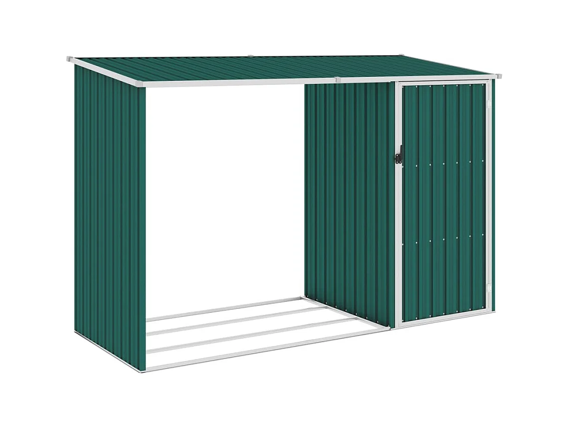Abri à bois de jardin Vert 245x98x159 cm Acier galvanisé