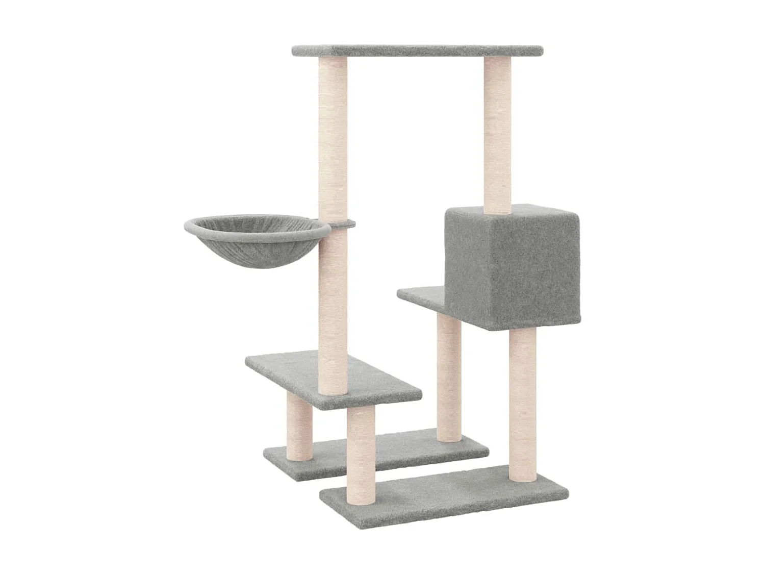 Arbre à chat avec griffoirs en sisal Gris clair 94,5 cm