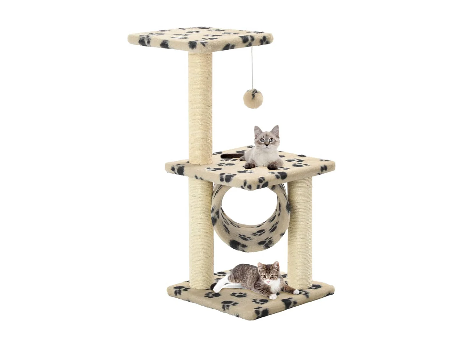 Tiragraffi con pali in sisal 65 cm Beige Paw pattern