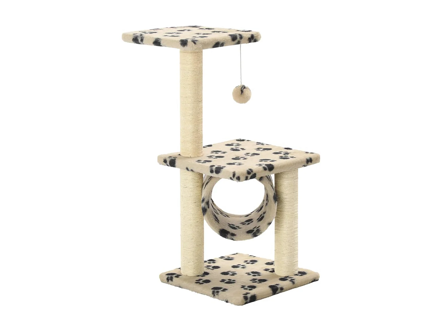 Tiragraffi con pali in sisal 65 cm Beige Paw pattern