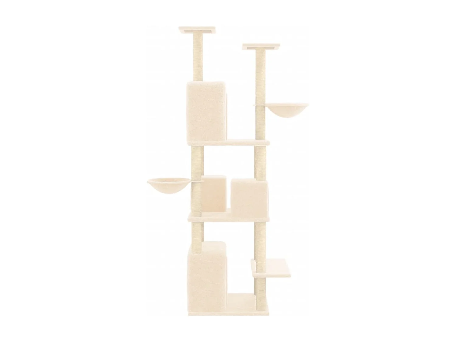 Tiragraffi con pali in sisal Crema 180 cm