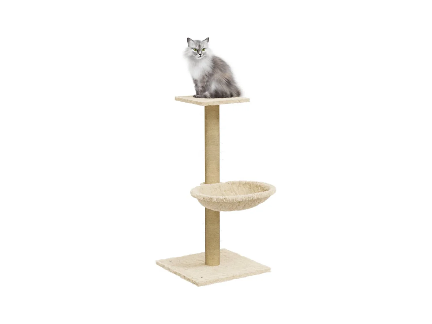 Arbre à chat avec griffoir en sisal Crème 74 cm