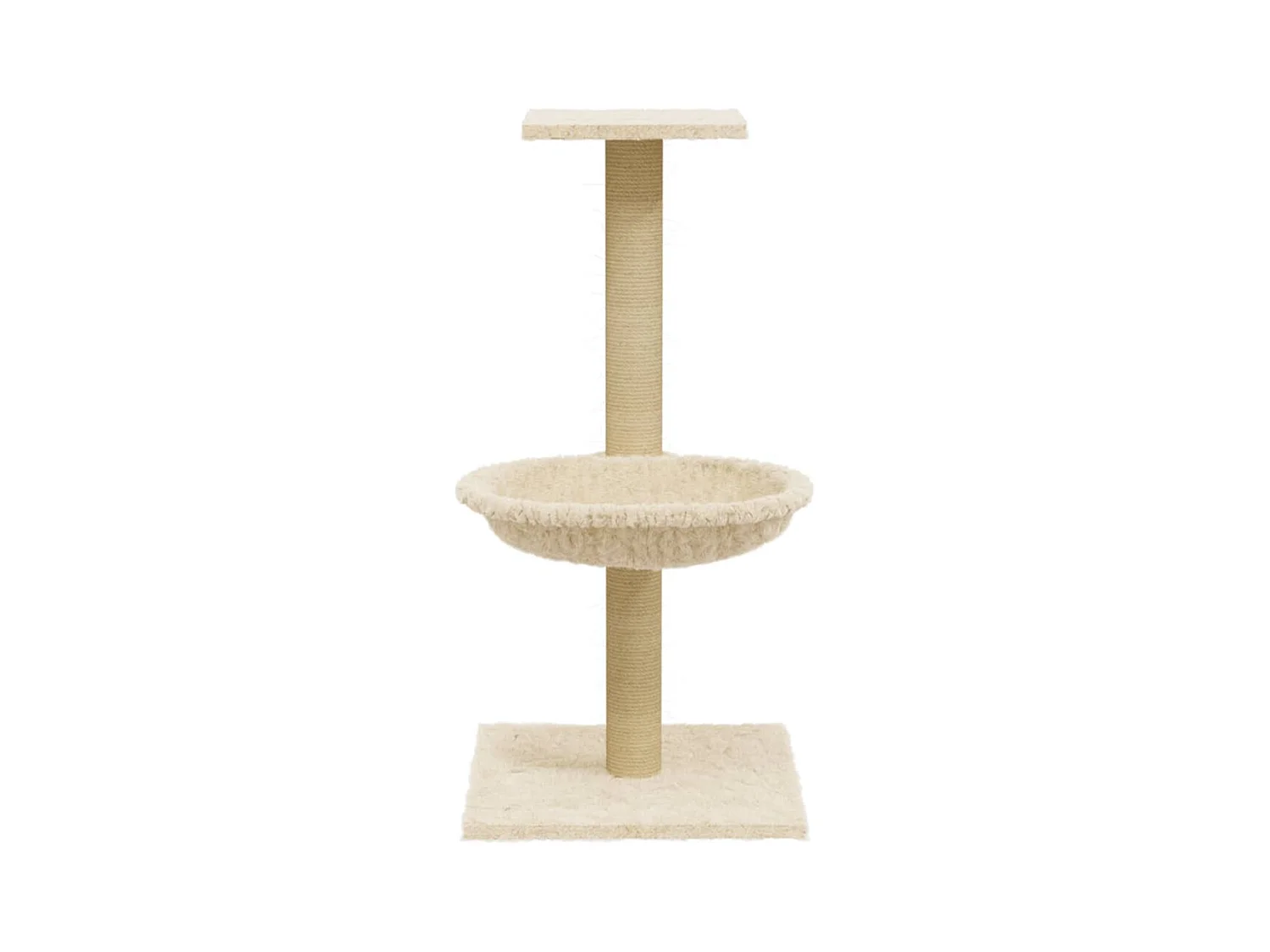 Arbre à chat avec griffoir en sisal Crème 74 cm