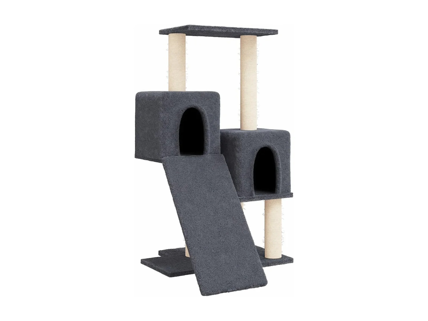 Arbre à chat avec griffoirs en sisal Gris foncé 82 cm