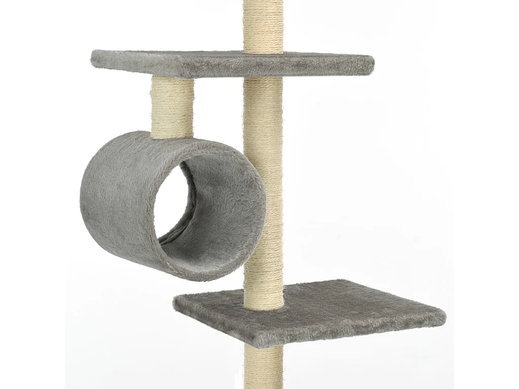 Arbre à chat avec griffoirs en sisal 260 cm Gris