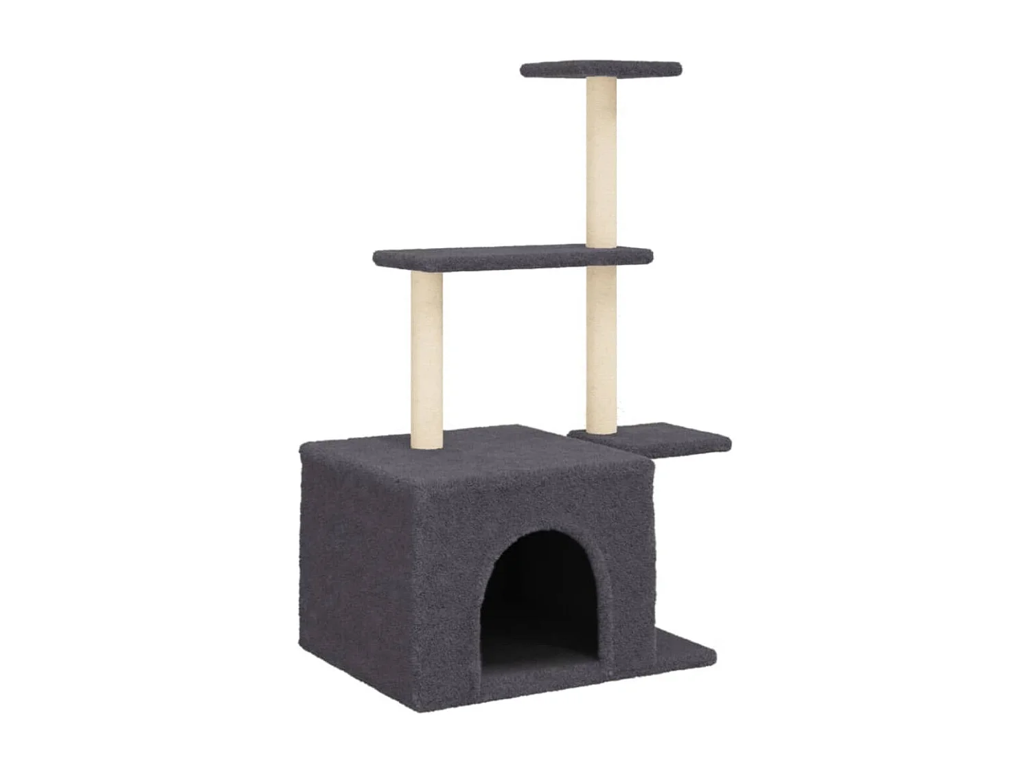 Árvore para gatos com postes de arranhar de sisal cinza escuro 110 cm