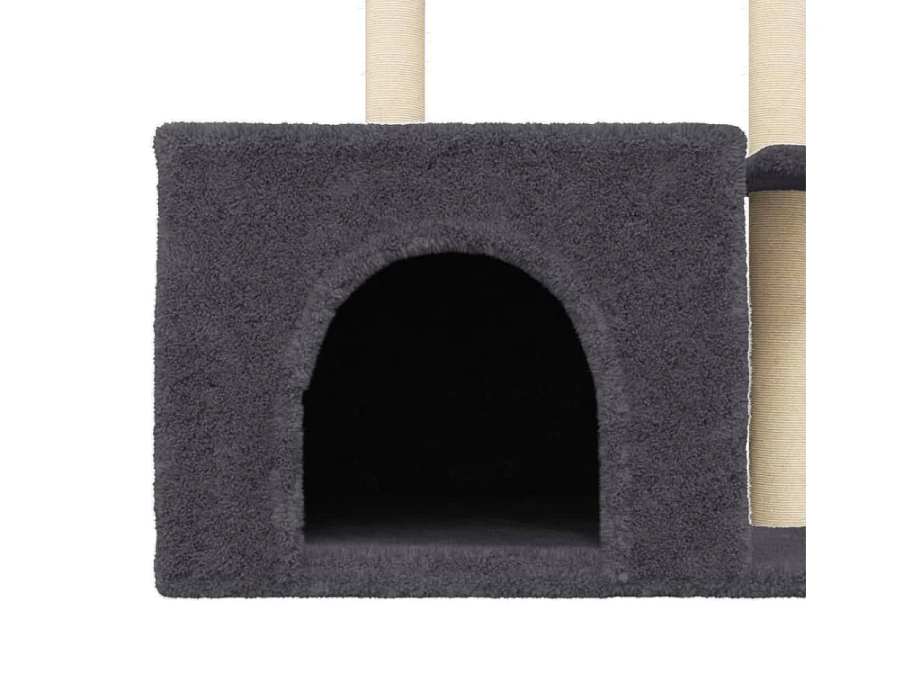Árvore para gatos com postes de arranhar de sisal cinza escuro 110 cm