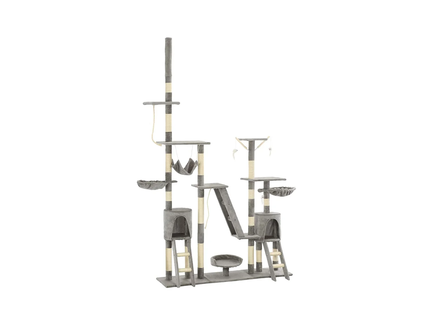 Arbre à chat avec griffoirs en sisal 230-250 cm Gris