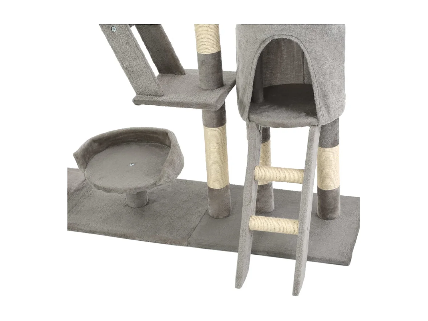 Tiragraffi con pali in sisal 230-250 cm Grigio