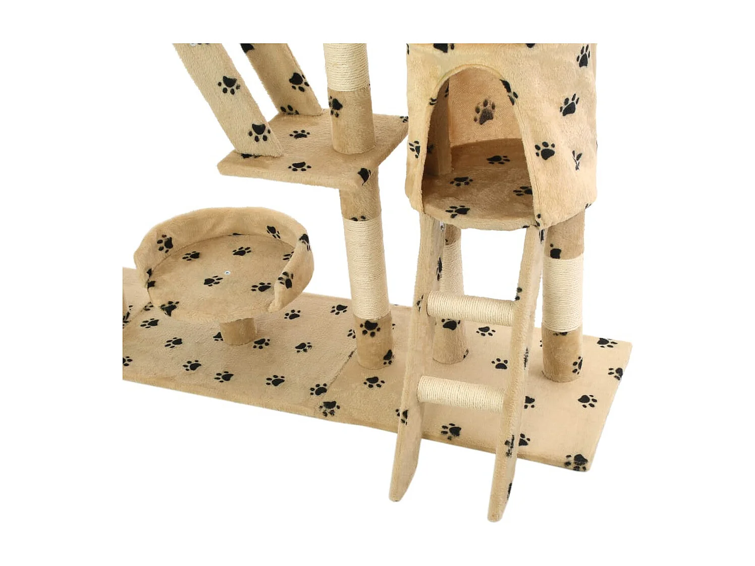 Arbre à chat et griffoirs 230-250 cm Empreintes de pattes Beige
