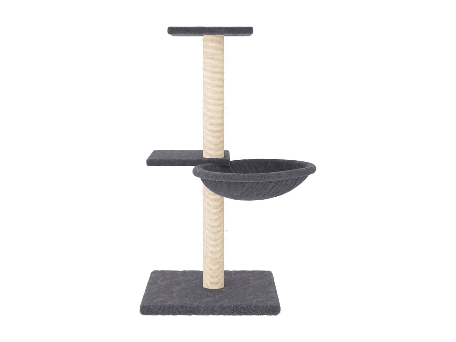 Katzenbaum mit dunkelgrauen Sisalkratzstämmen 72 cm