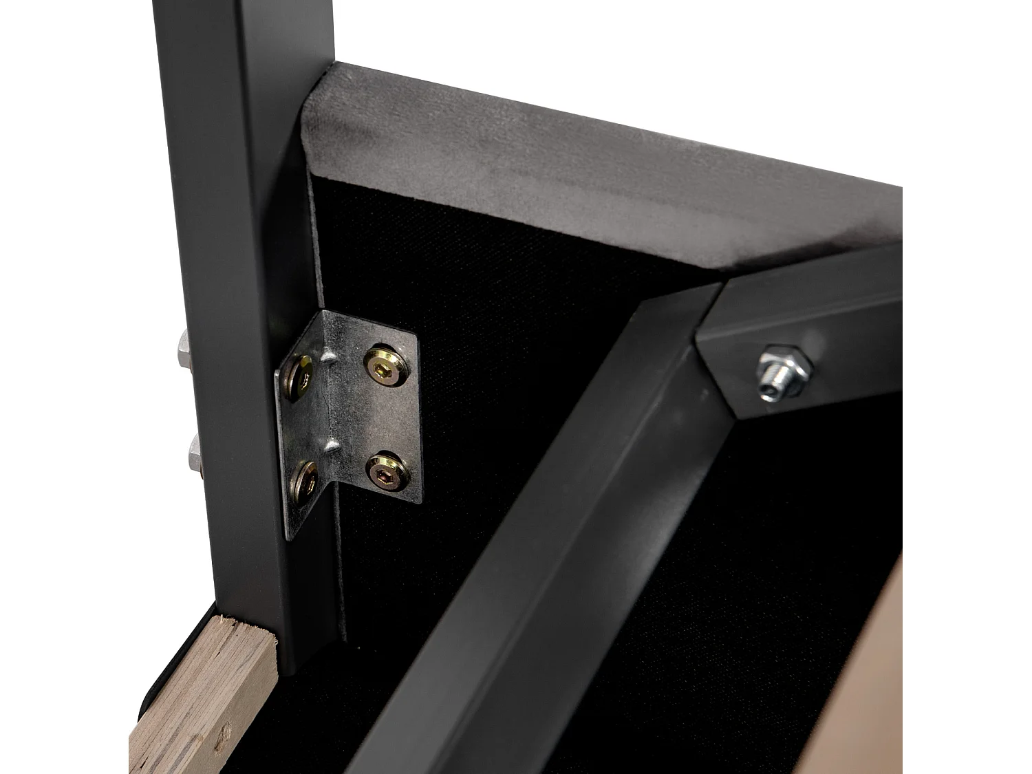 Lit rembourré, lit double, lit avec fonction hydraulique, velours, style rayé, lit européen, tête de lit réglable en hauteur, 140 x 200, gris