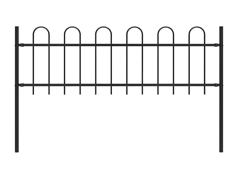 Gartenzaun mit Rundbogen Stahl 1,8m Schwarz