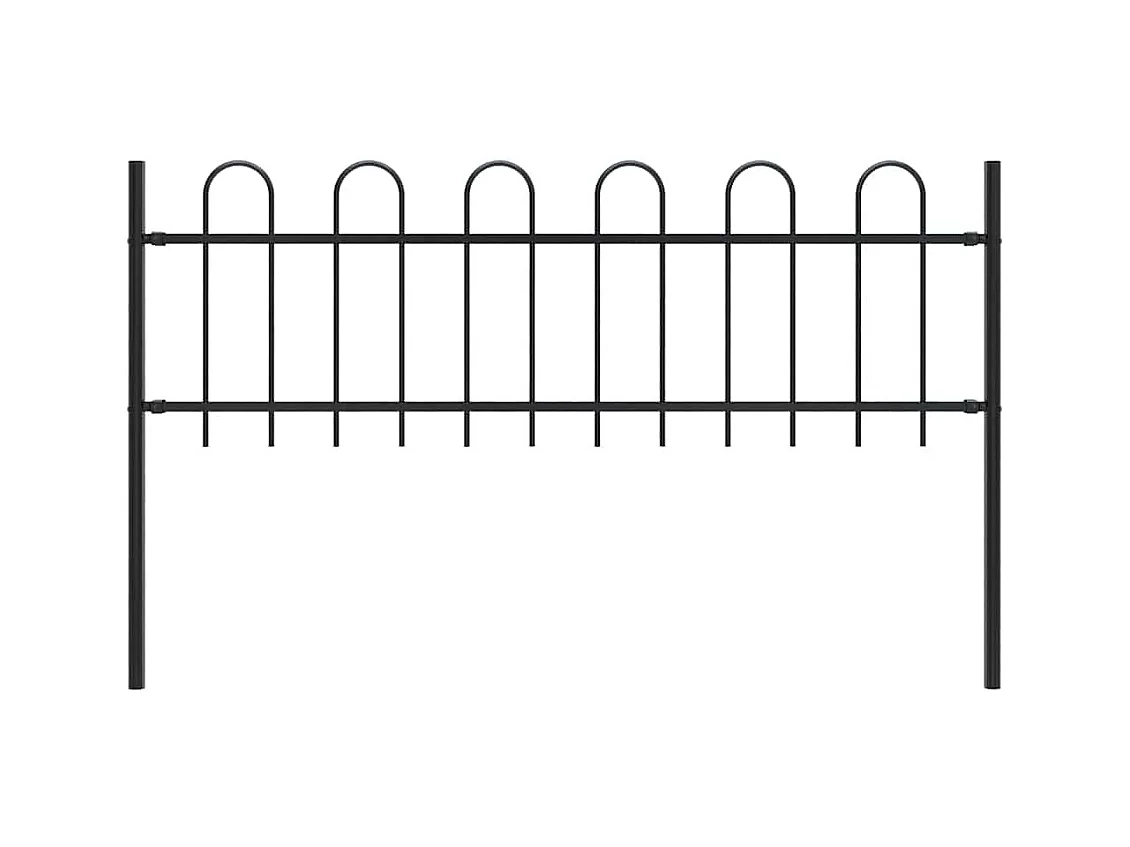 Cl?ture de jardin avec dessus en cerceau Acier 1,8 m Noir