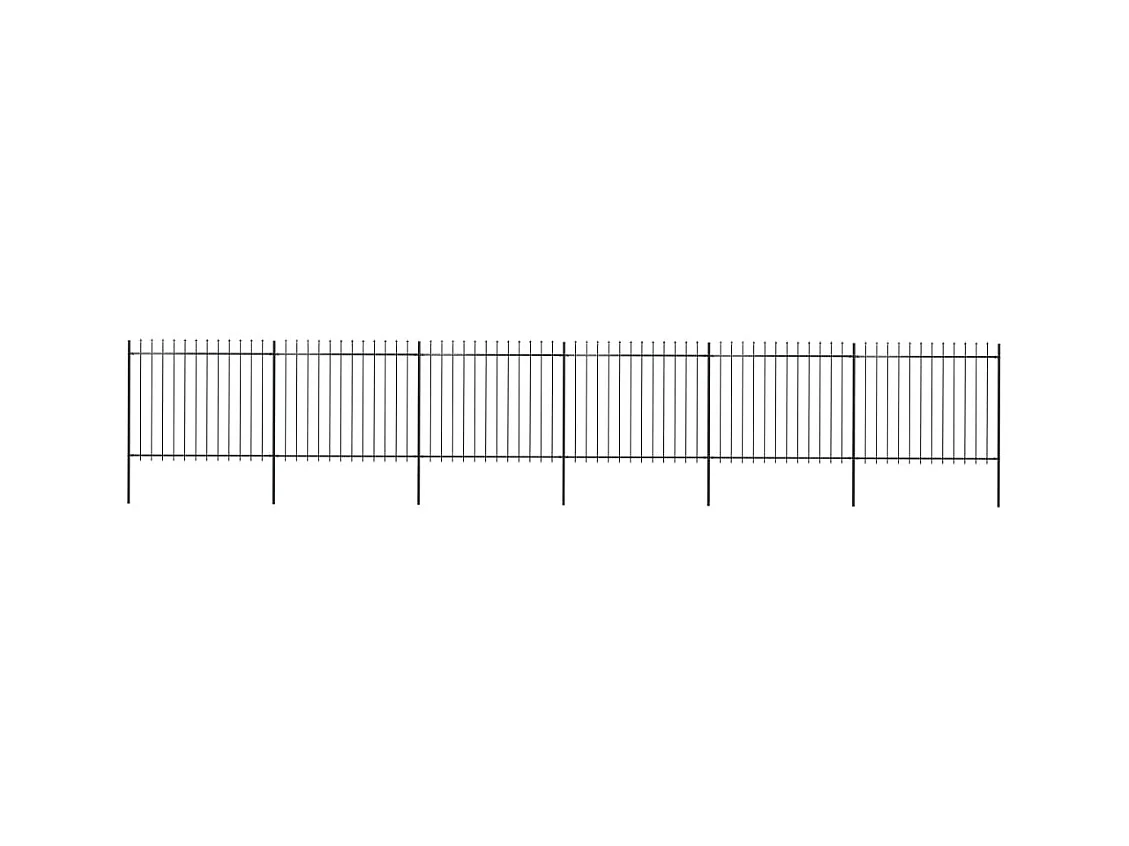 Cl?ture de jardin avec dessus en lance Acier 10,2 x 1,5 m Noir
