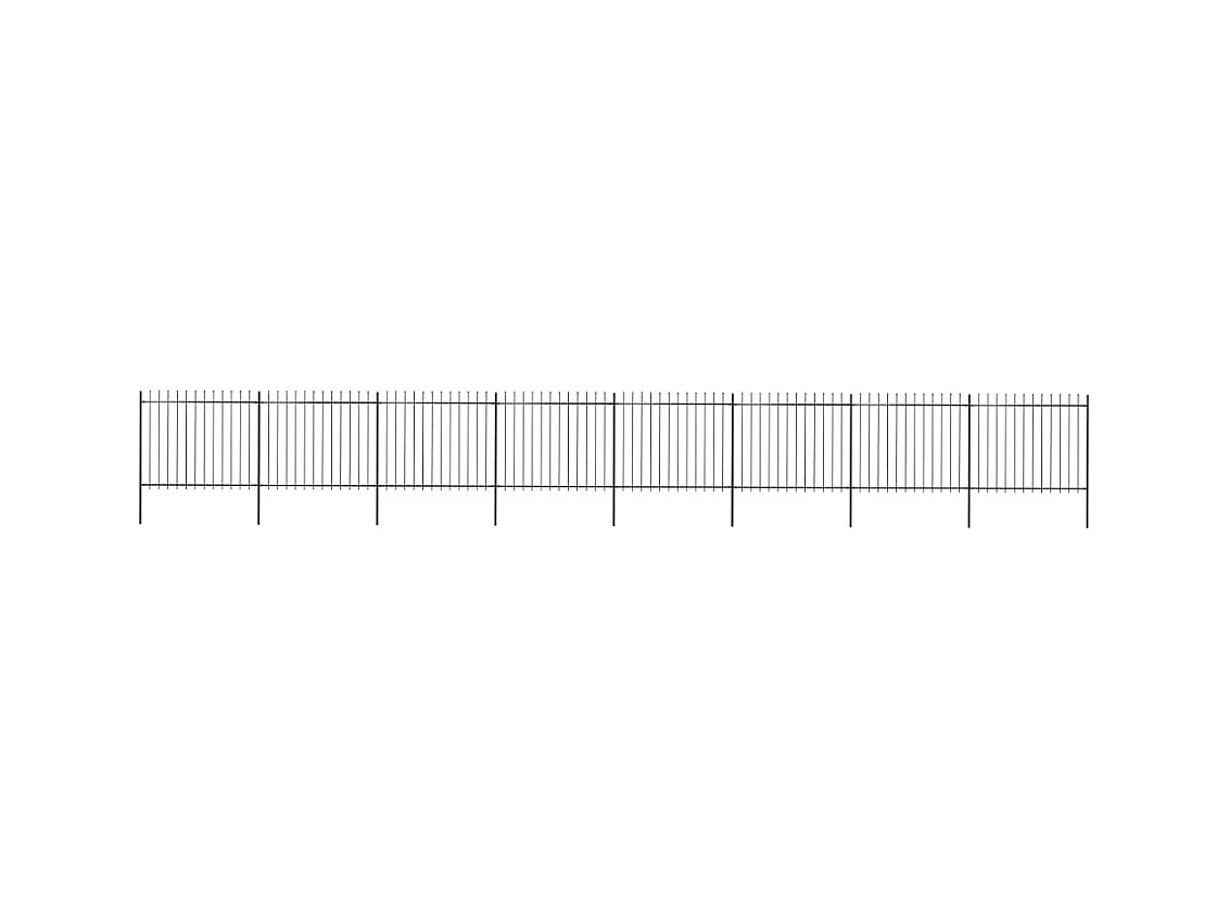 Cl?ture de jardin avec dessus en lance Acier 13,6 x 1,5 m Noir