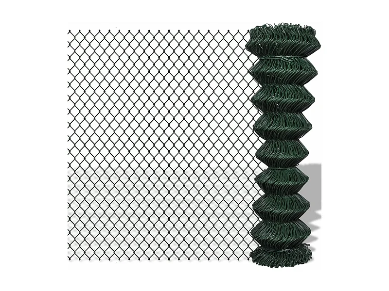 Cl?ture à mailles losangées Acier 1,5x15 m Vert