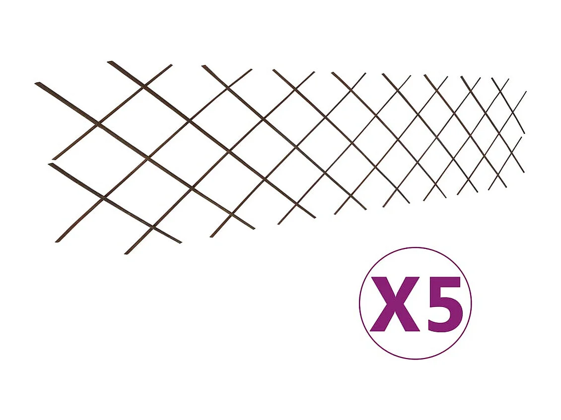 Cl?ture en treillis de saule 5 pcs 180x60 cm