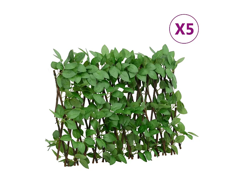 ?Treillis de lierre artificiel extensible 5 pcs vert 180x30 cm
