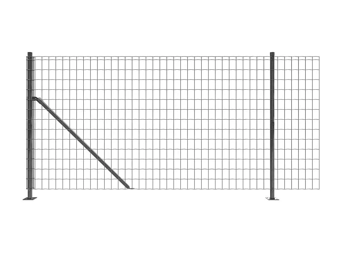 Rete metallica con flangia antracite 0,8x10 m