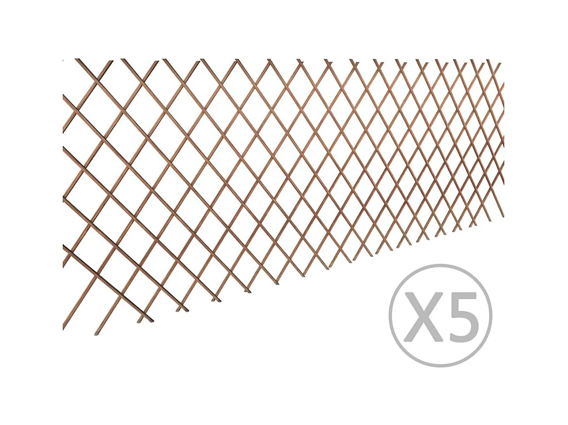 Cl?ture en treillis de saule 5 pcs 180x90 cm