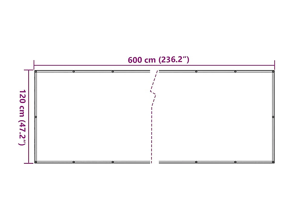 schermo privacy balcone bianco 600x120 cm PVC