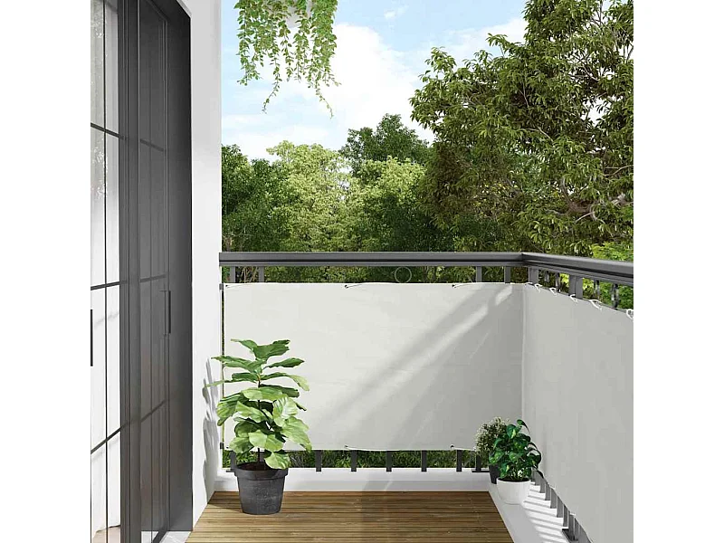 écran d'intimité de balcon blanc 600x120 cm PVC