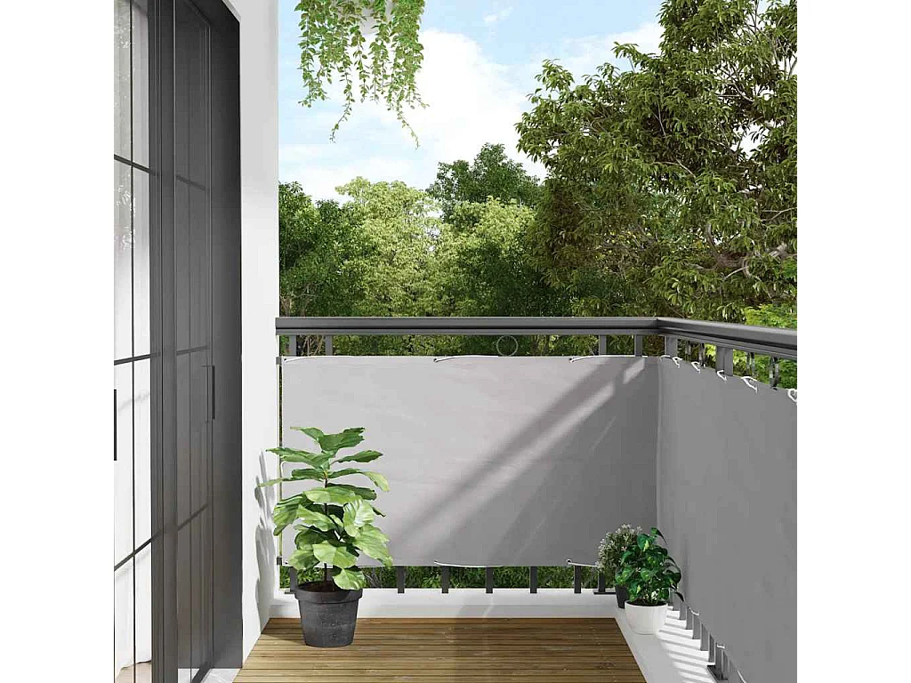 écran d'intimité de balcon gris 500x120 cm PVC