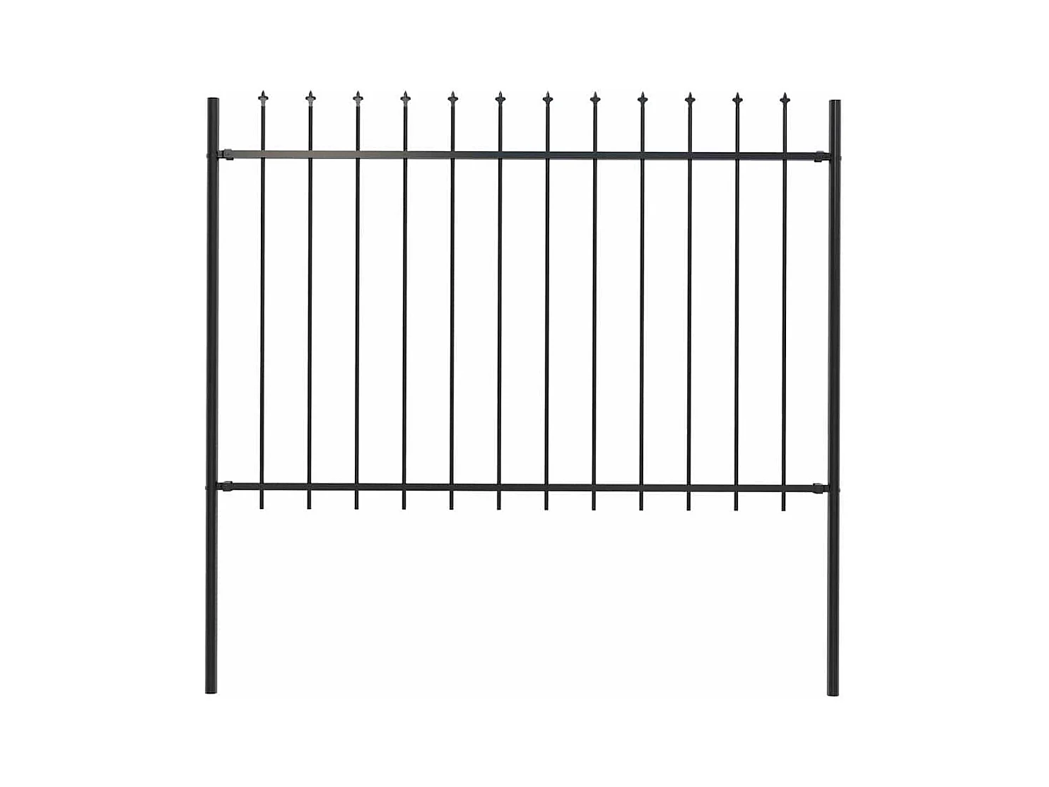 Cl?ture de jardin avec dessus en lance Acier 1,8 m Noir